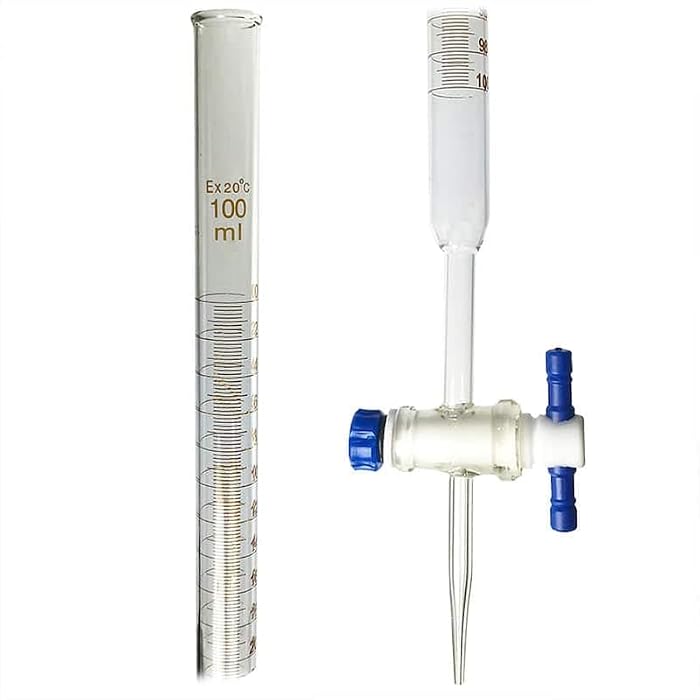 Buy 100ml Graduated Glass Burette Straight Bore With PTFE stopcock and