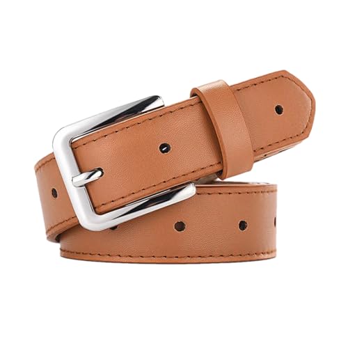 Women Fashion Design Genuine Leather Belts Pin Alloy Buckle Metal Belt Jeans Accessories
