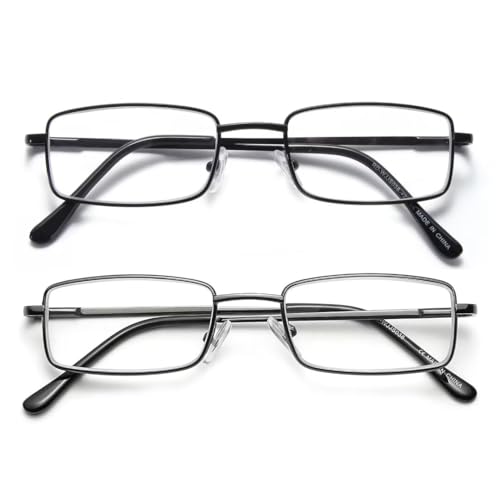 SKYWAY 3 Pack Lesebrille für Herren, Metallrahmen Blaulicht
