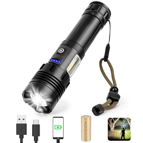 Smicho Rechargeable flashlights, 900,000 Flashlights High Lumens, Adjustable Tactical Flashlight, 7 Mode Powerful Handheld Flashlights, Waterproof LED Flashlight for Home,Camping,Hiking,Emergencies
