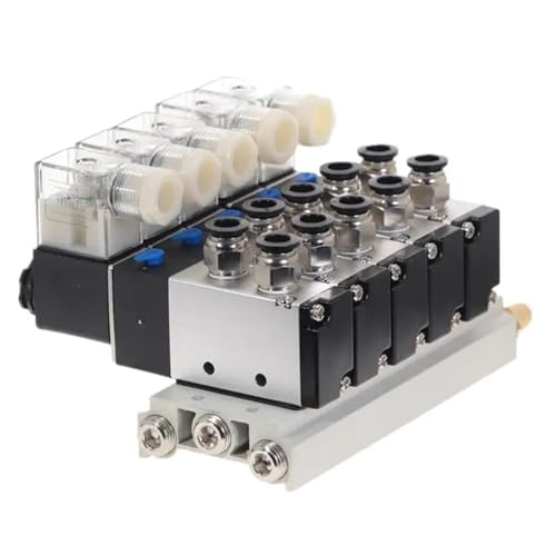Électrovanne pneumatique 4V210-08 distributeur monostable avec embase 24V - 4