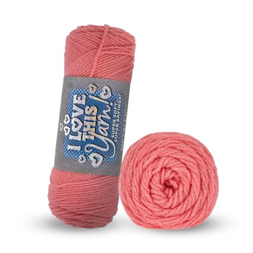 Image of Hobby Lobby Metallic I Love This Yarn, 760 Coral Sparkle | 4 Medium Weight, Acrylic & Metallic Polyester, 252 Yards Per Skein