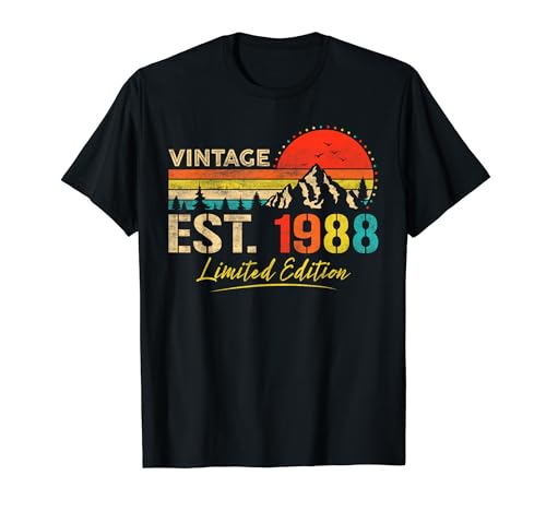 Vintage Est 1988 Limited Edition Classic 1988 Men and Women Maglietta