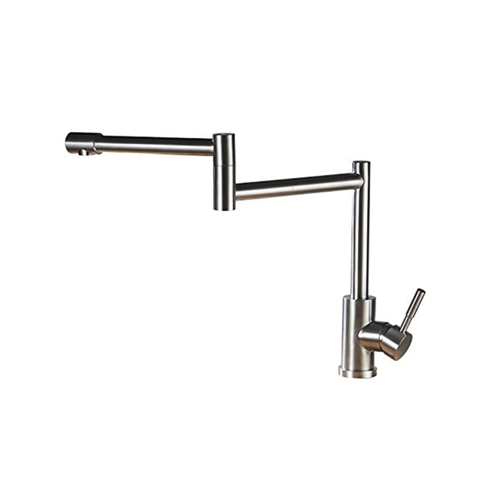 Robinet de cuisine à poignée unique avec douchette extensible en acier inox
