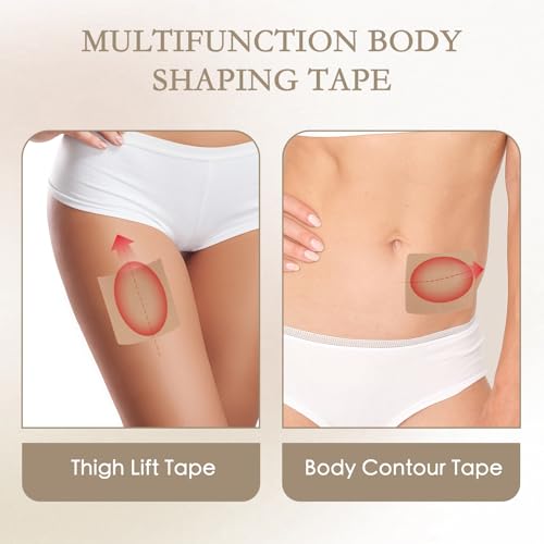 Image of 50 Pcs Thigh Lift Tape Pre Cut Belly Tape Back Fat Tape Kinesiology Lift Body Tape Elastic Skin Tape for Leg Stoma Backless Dresses Wedding Pregnancy