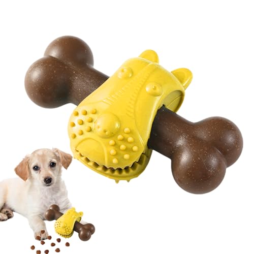 Hailerio Juguetes para Perros Masticadores,Dispensador De Comida En Forma De Hueso - Canino para Masticación Dentición Estimulación Mental Aburrimiento - Diversión