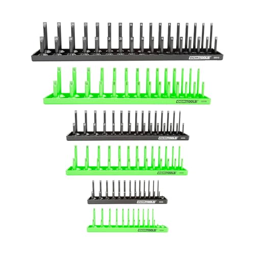 OEMTOOLS 22233 Tool Storage Organizer for SAE and Metric Socket, 6PC Socket Organizers for 1/4', 3/8', and 1/2' Drive Sockets, Optimize Toolbox Organization