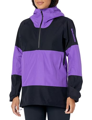 Salomon Damen Bashley Shell Jacke, Tiefschwarz/Königsviolett, Medium