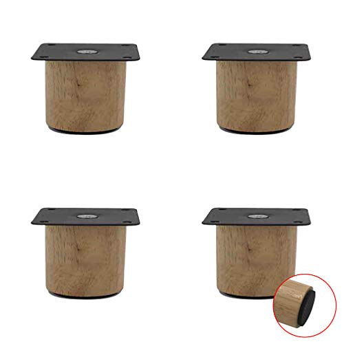 Preisvergleich Produktbild 4er Set Möbelfüße aus Massivem Gummiholz,Sofafuss,Schrankbeine,Kaffe... Schrauben und Filzgleiter (5cm / 0.2in)