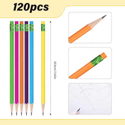 Lápices HB Yeaqee 120 pcs con sacapuntas set 12 pcs miniatura 2