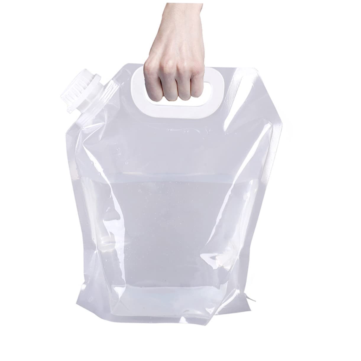 Mikikit 4Pcs Portable Water Storage Container Outdoor Bucket for Hiking Camping and Travel Lightweight and Space Saving Water Bag Transparent