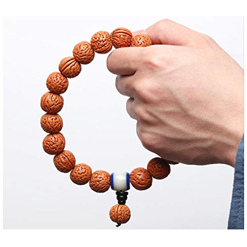 Preisvergleich Produktbild HongTeng Männer Walnut Armband, Auto-Anhänger, 18 × 16 mm