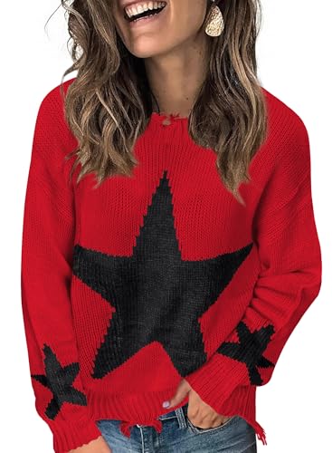 Ranphee Rot Pulli Damen Herbst Lässig Rundhals Langarm Strick Pullover 2025 Mode Leichte Süß Stern Sweaters Dicke Warmer Knit Sweatshirts Ranphee Rot Pulli Damen Herbst Lässig Rundhals Langarm Strick Pullover 2025 Mode Leichte Süß Stern Sweaters Dicke Warmer Knit Sweatshirts