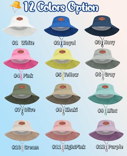 Personalized Toddler Bucket Hats Custom Baby Boy Hat with Name UPF 50+ Sun Protection Summer Beach Hat Wide Brim Gift for Kids Boys Girls 0-12Years Multicolor2