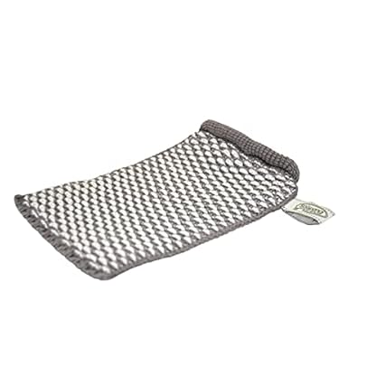 Waschhandschuh in Natur/warmem Grau 100% Bio Baumwolle