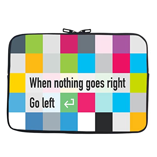 Image of TheSkinMantra Chain Laptop Sleeve Bag Compatible with Laptop /Macbooks /Chrombook /Notebook /Zbook (15.6 Inch (Chain), When Nothing Goes Right Go Left)
