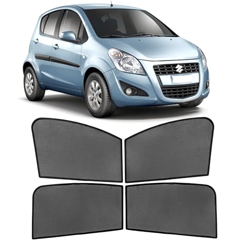 Image of AutoStory Custom Fit Black Mesh Car Sunshade for Maruti Ritz | UV & Heat Protection Car Window Curtains | Privacy Car Sun Shade | Breathable Vehicle Specific Side Window Shades