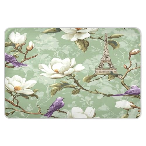 Takiito Eiffel Tower Flowers Bed Pad Reusable Bed Underpad Washable Waterproof Leak-Proof Quick Dry Incontinence Pee Pad for Toddlers Kids Adults Pets 34x52 in