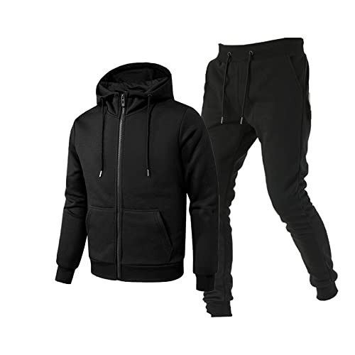 TONY BACKER Tuta Uomo In Pile Sportiva Con Chiusura Zip Completo Tuta In Casa (IT, Testo, L,...