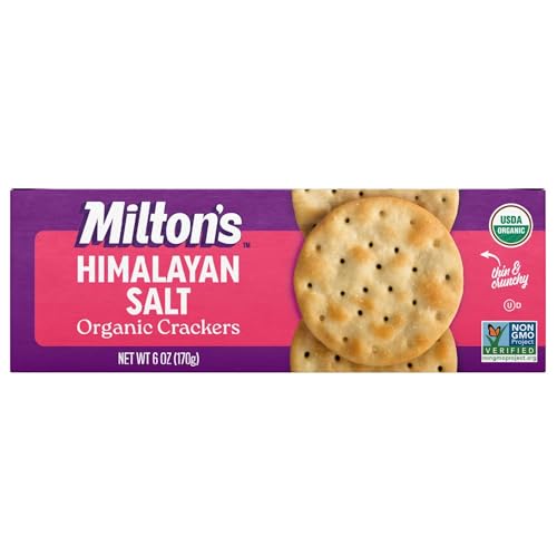 Milton's Organic Crackers, Himalayan Salt - Certified Organic, Non-GMO Project Verified, Kosher, Made With Real Pink Himalayan Salt, Great for Charcuterie Boards - 6 Oz - image 1