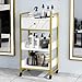 OmySalon Salon Trolley Cart with Wheels, Esthetician Cart with 1 Drawer & 2 Trays, Mobile Storage Organizer for Beauty Spa Massage Tattoo Esthetic Facial Tool Holder Station, White Marble