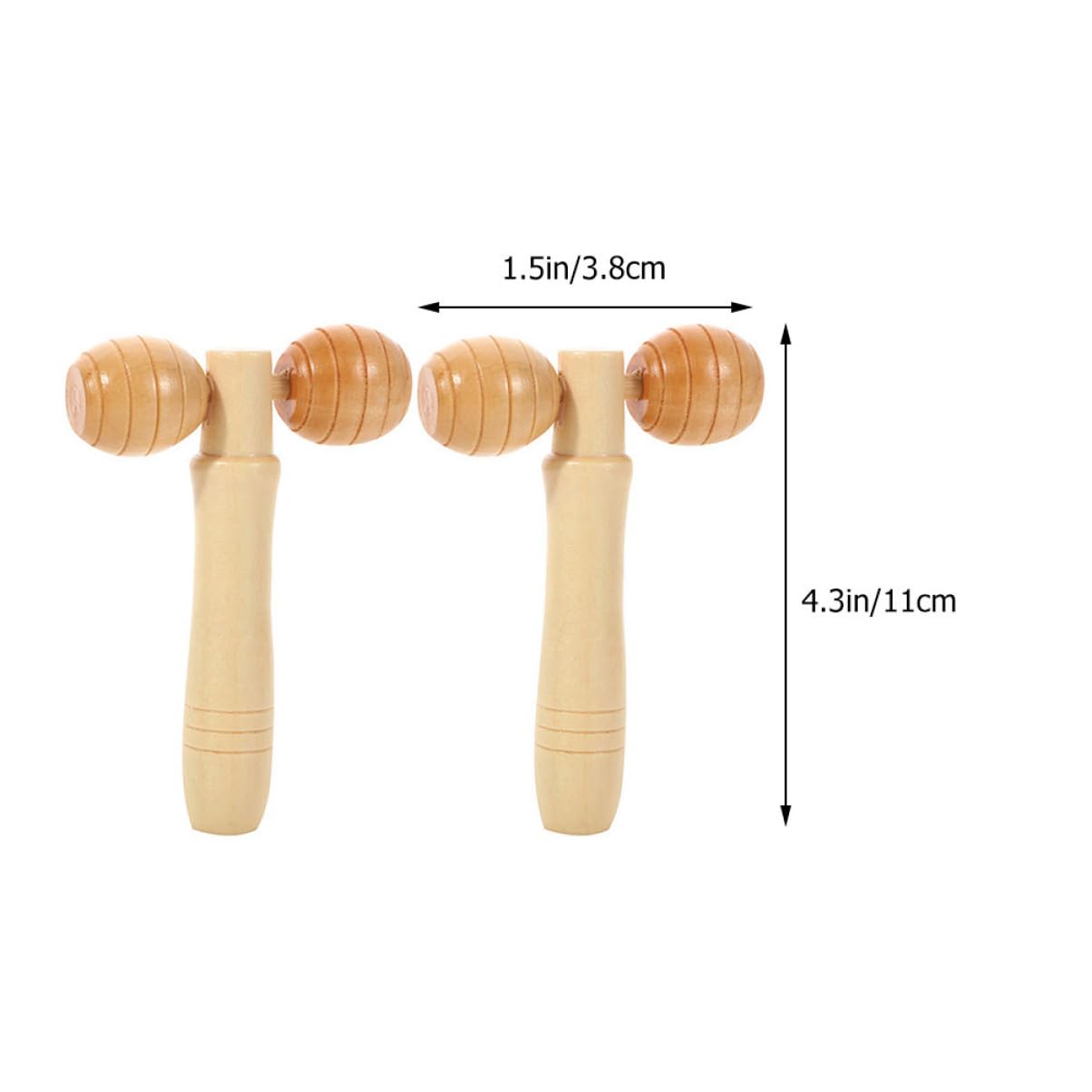 BCOATH 2-Piece Leg Roller Massager Set Wood Massage Stick Finger Massager Roller for Deep Tissue Relief Portable Comfortable
