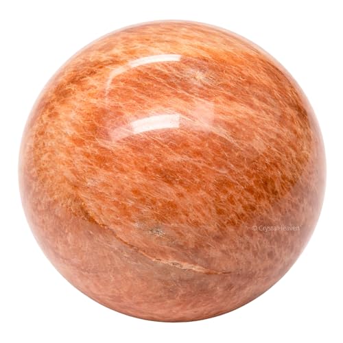Image of Certified Peach Moonstone Crystal Ball for Meditation - Premium Crystal Vastu Items for Home and Feng Shui Items for Good Luck - Ideal for Pooja Supplies and Spiritual Practices (1.5 inch Inch)