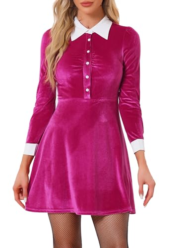Mini robe d'Halloween en velours Allegra K : la quintessence du chic ténébreux