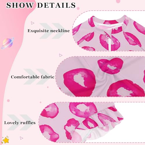 Leopard Spots Pink Girls Long Sleeve One-Piece Swimsuit UV Protection Swimwear Bathing Suit 208618374