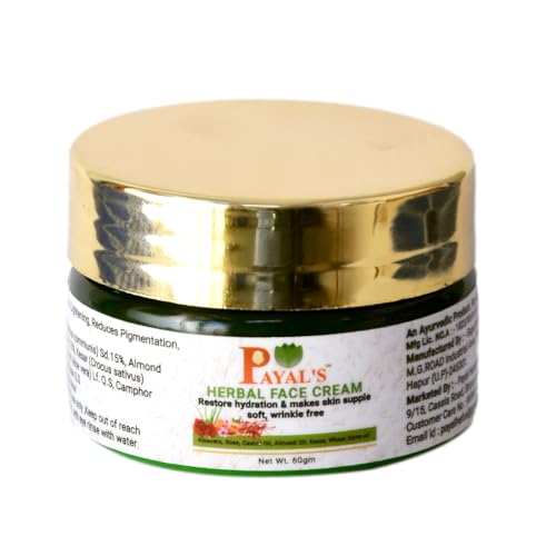 Image of Payal's Herbal Face Cream with Kesar, Aloe Vera & Rose | Hydrating, Wrinkle-Free Formula for Soft, Glowing Skin | Herbal Moisturizer | For Men & Women | 60g