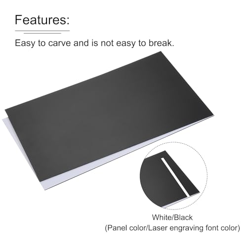Image of MECCANIXITY ABS Engraving Double Color Sheet 7x11inch Black /White for Badge, Sign, DIY Carving Pack of 12
