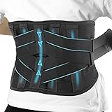 6xigouma Lower Back Brace for Back Pain Relief, Breathable Lower Back Support for Women & Men, Adjustable Lumbar Support Belt with 7 Stays for Herniated Disc, Sciatica (Medium, Black)