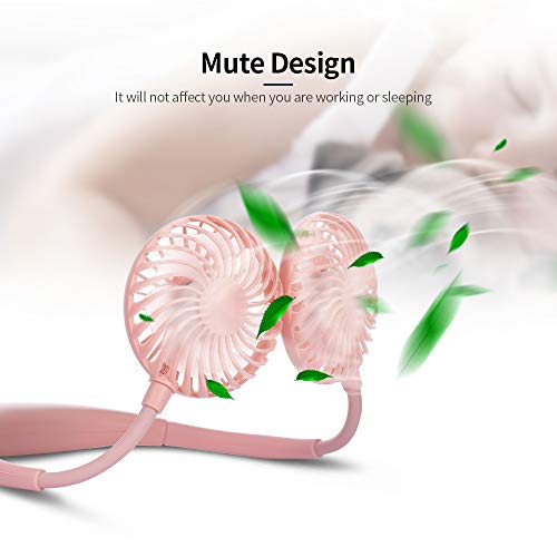KKmoon Ventilador portátil pendurado no pescoço Ventilador portátil mini USB recarregável Ventilador