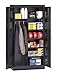Tennsco 7214-BLK Standard Combination Cabinetswith Solid Doors, Assembled, 36" Width, 18" Depth, 72" Height, 7 Openings, Black