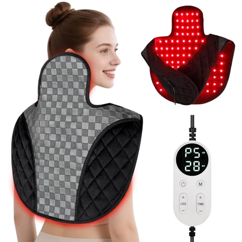 Cholas Red Light Therapy for Body, 3-in-1 Near Infrared Red Light Therapy for Shoulder Back Neck, 660nm and 850nm Wearable Red Light Pad with 3 Light Modes, 5 Brightness, 9 Timer for Office Home Use