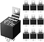 Nilight 50043R Socket 10 Pack SPDT Bosch Style Electrical 12-14V 30/40 Amp 5-Pin Relays Switch for Automotive Truck Marine Boat,2 Years Warranty