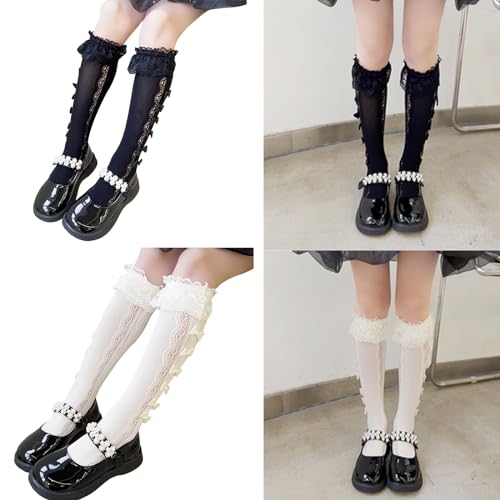 Lovely Bowknot Knee Length Socks For Girls Soft And Breathable Kids Middle Tube For Daily Wear And Parties Middle Tube2