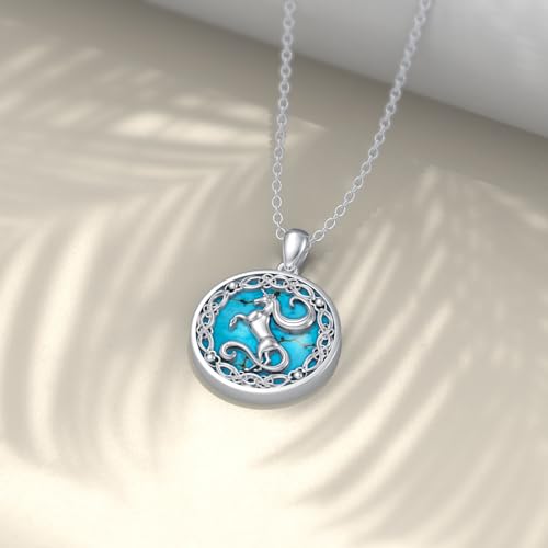 Unicorn Necklace Natural Turquoise 925 Sterling Silver Unicorn Pendant Unisex Adult Fantasy/Mystical Necklace4