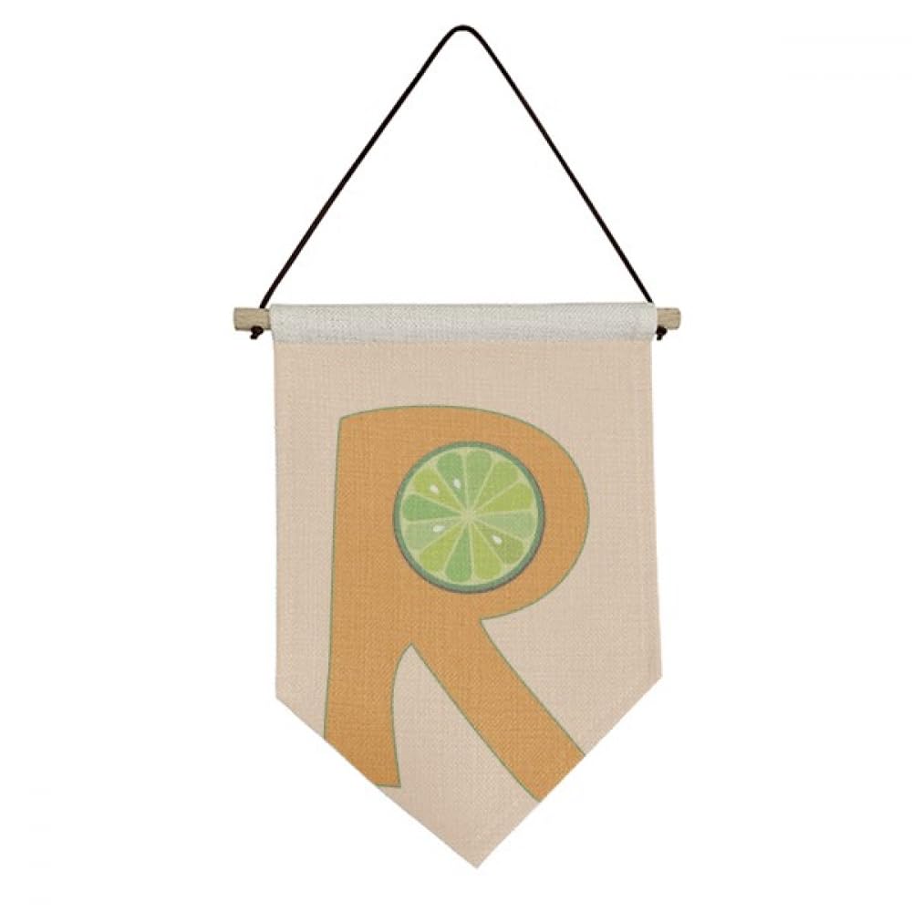 R Alphabet Orange Fruit Art Deco Fashion Canvas Flag Hanging Wall Art Decor Banner