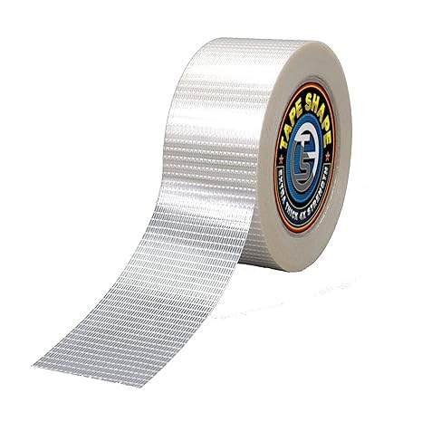 Pro Home 1 Roll Strong Crossweave Reinforced Tape 50mmx50m Transparent Bi-Directional Filament Strapping Tape Fiberglass Reinforced Tape Heavy Duty Tape For Repairing,Bundling & Moving Packaging Tape
