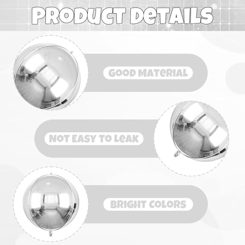 Image of 6pcs 22 inch Black Silver Star Balloons and 4D Large Foil Balloons, Black Foil Star Balloon Silver 4D Aluminum Balloon For Birthday Baby Shower Party Wedding Anniversary Graduation New Year Decoration