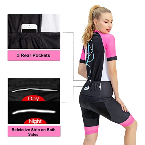 Image of Women's Short Sleeve Cycling Jersey Jacket Cycling Shirt Quick Dry Breathable Mountain Clothing Bike Top