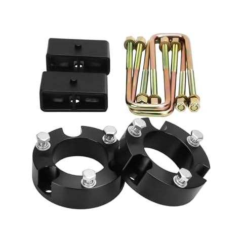 glorider 3" Front + 2" Rear Tacoma Lift Kit, 3 inch Front Leveling Kit and 2 inch Rear Lift Blocks with Extended U-Bolts Compatible with 2005-2023 Toyota Tacoma 2WD 4WD, Aluminum Forged Suspension Kit Cover