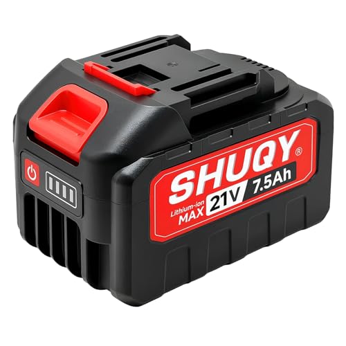SHUQY 21V Lithium Battery 7500mAh Replacement Battery Pack Universal Cordless Tool Battery with LED Indicator Compatible with Chainsaw Drill Leaf Blower Lawn Tools