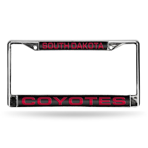 Rico Industries NCAA South Dakota Coyotes Laser Cut Inlaid Standard Chrome License Plate Frame