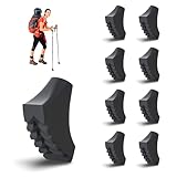 8 Piezas Puntas de Goma de Bastones Senderismo y Bastones Trekking,Topes de Goma Senderismo,Atapones Bastones Marcha Nordica Universales,Antideslizante y Duradero para Superficies de Asfalto Grava