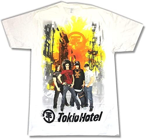 NNCKPYSOU Tokio Hotel Burning City White T Shirt New Band Merch