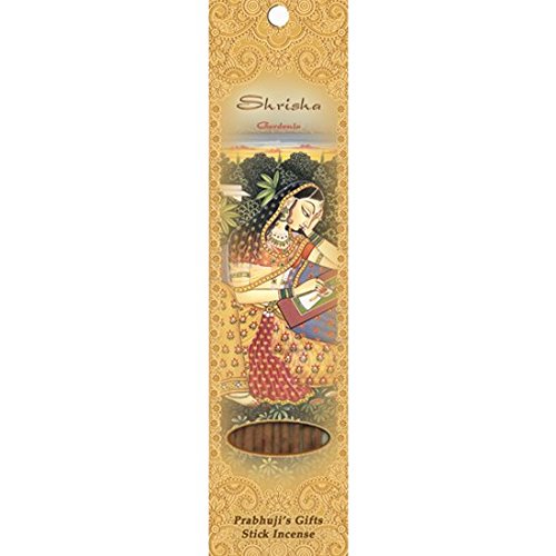 Incense Sticks Shrisha | Gardenia | Herbal Agarbatti from India | Incense Holder for Yoga, Meditation, Prayer, Worship, Relaxation, Spa | 10 Sticks
