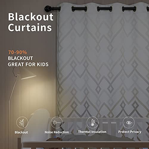 Image of Easy-Going Printed Blackout Curtains 2 Panels, 52 x 84 in, Gray