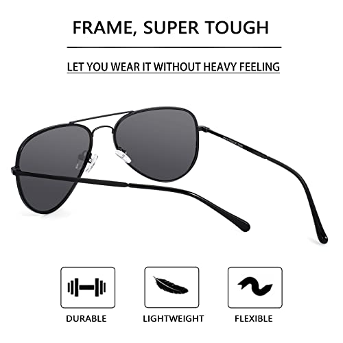 MAXJULI Polarized Aviator Sunglasses for Big Heads Men Women 81234